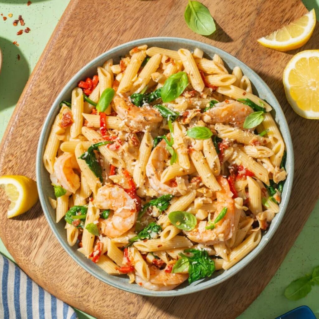 penne con gambas